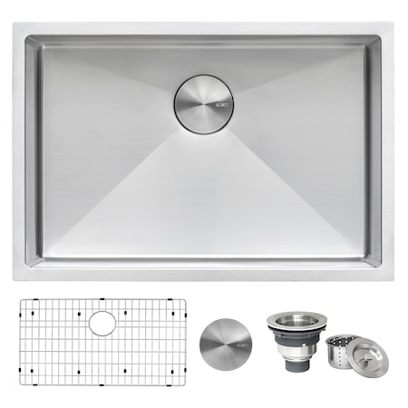 Ruvati 28" Undermount 16 Gauge Tight Radius SS Kitchen Sink Single Bowl RVH7250